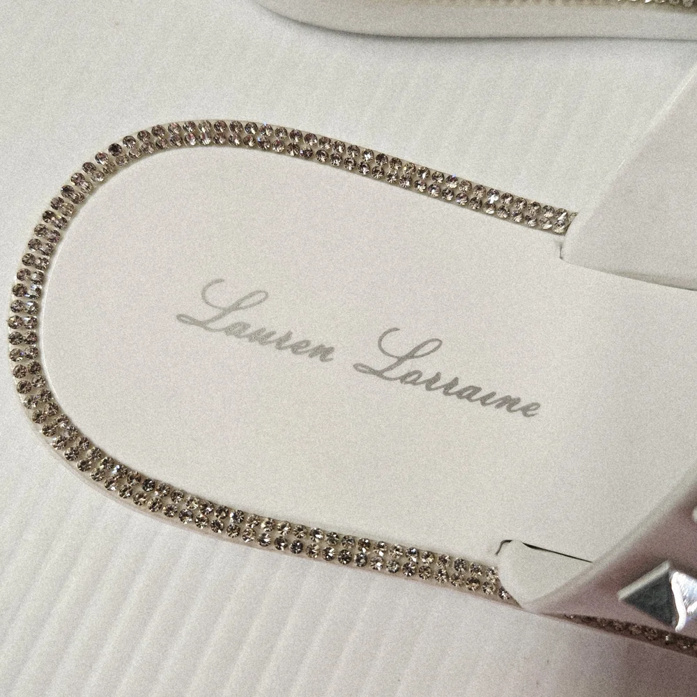 Lauren Lorraine White Studded Sandals